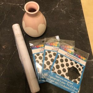 3/$30 Decoration Bundle Marble Contact Paper Peel & Stick Vase Pom Pom kid girly